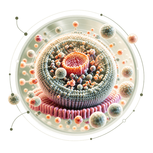 Illustration representing exosome skin-supporting ingredients