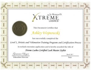 Xtreme Lashes Certified Lash Master Stylist