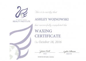 Waxing Certificate